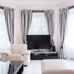 Valances for bay Windows in the Living Room